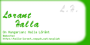 lorant halla business card